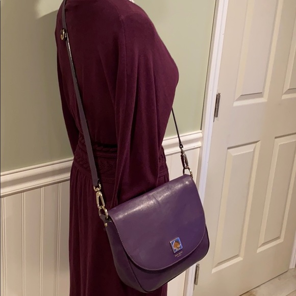Kate Spade Purple Leather Saddlebag Shoulder Bag - Picture 4 of 14